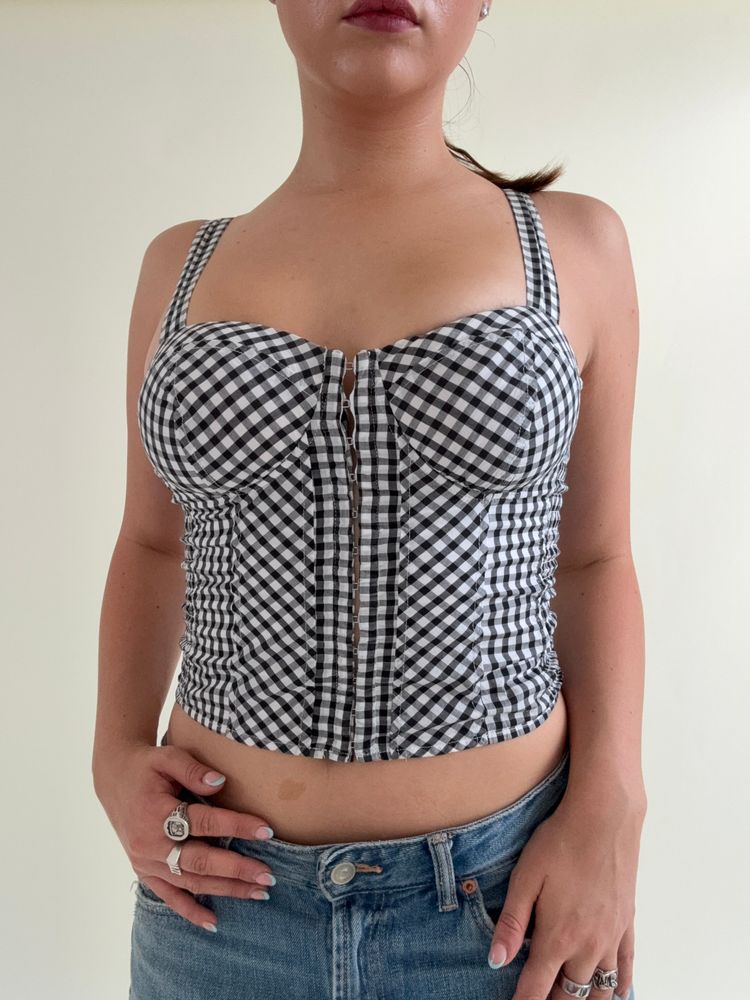 Guess Gingham Corset Top (XS) 9