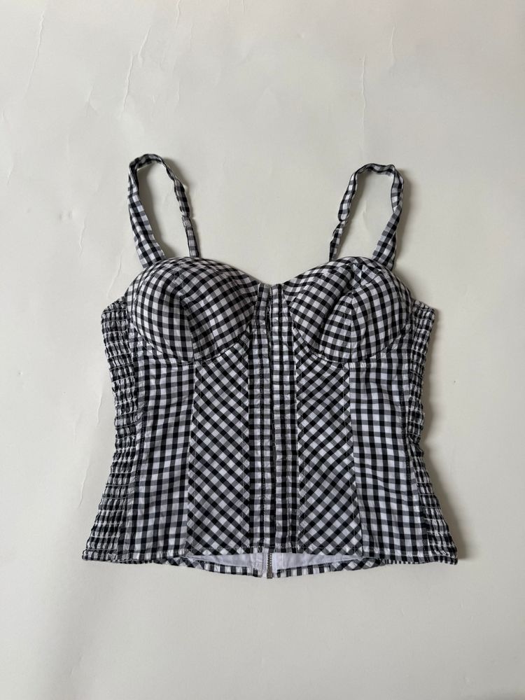 Guess Gingham Corset Top (XS) 3