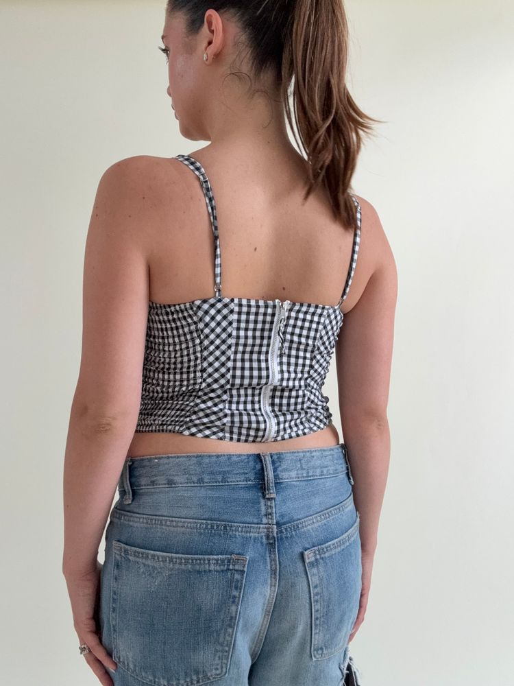 Guess Gingham Corset Top (XS) 10
