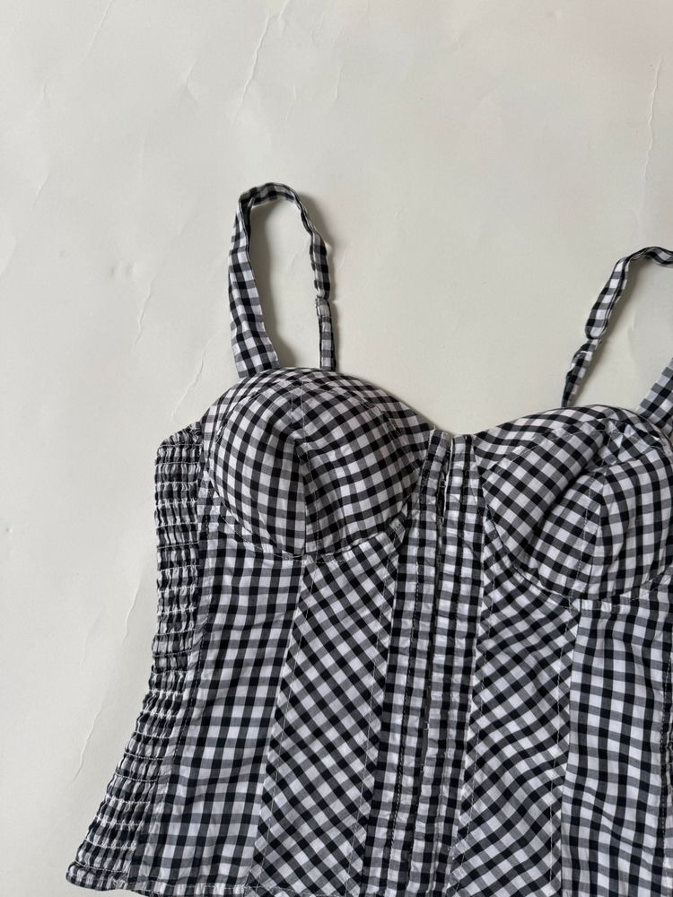 Guess Gingham Corset Top (XS) 4
