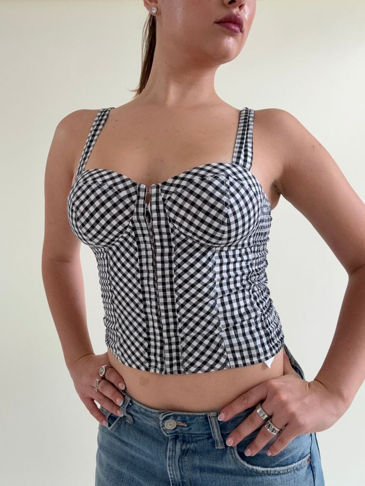 Guess Gingham Corset Top (XS) 7
