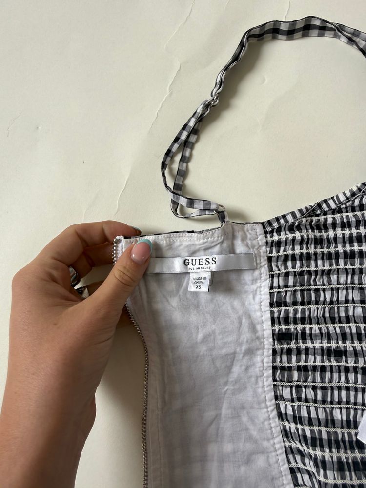 Guess Gingham Corset Top (XS) 5