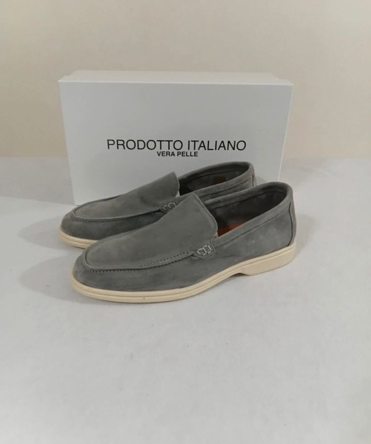 Mocassini in camoscio grigio 42 2