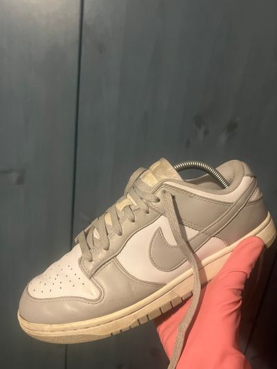 Grey And White Low-Top Sneakers