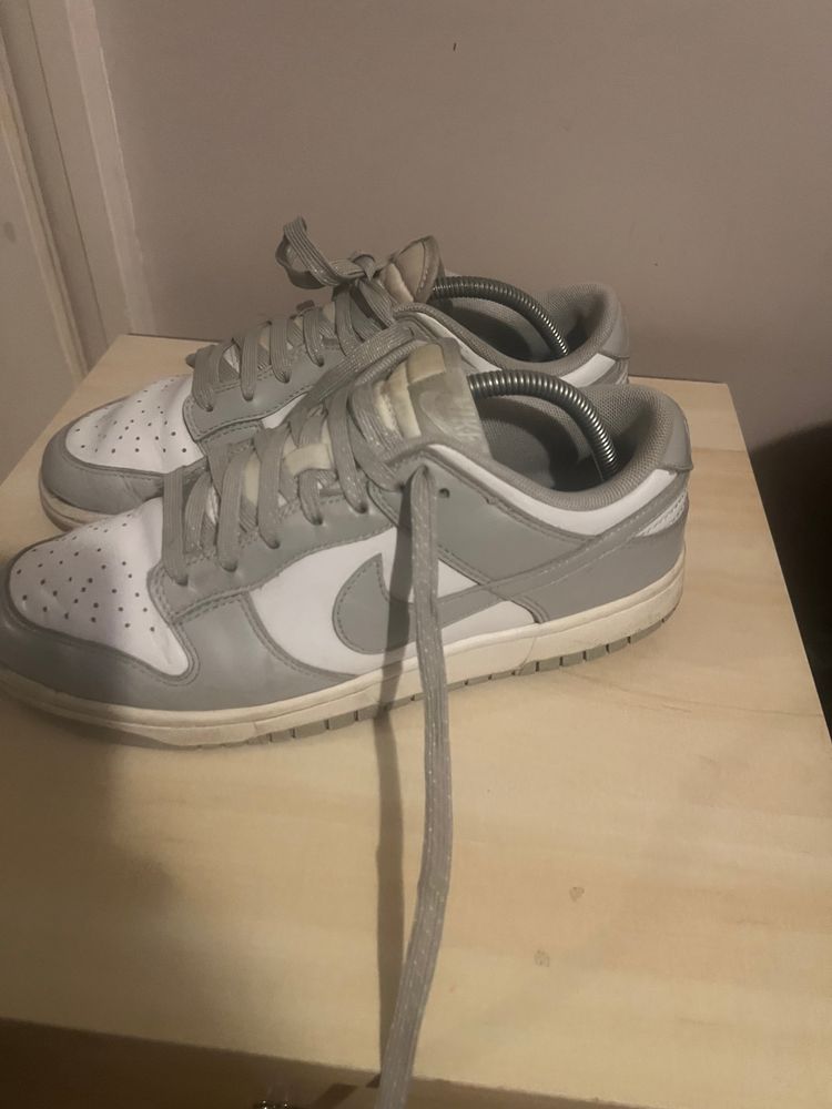 Grey And White Low-Top Sneakers image 2
