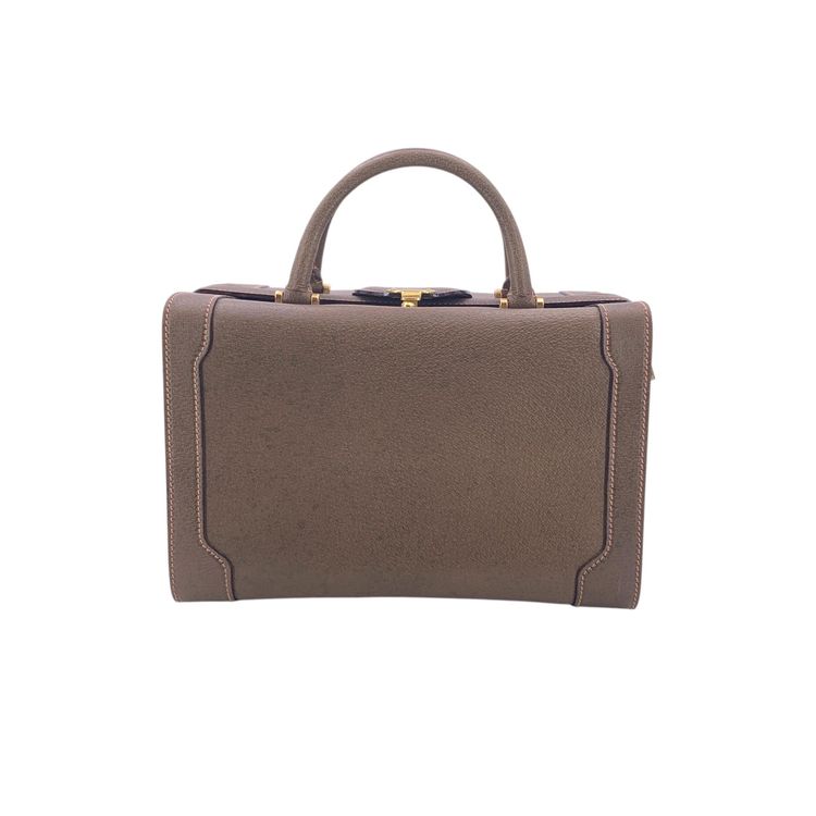Gucci Borsa da viaggio/vanity vintage in pelle marrone image 1