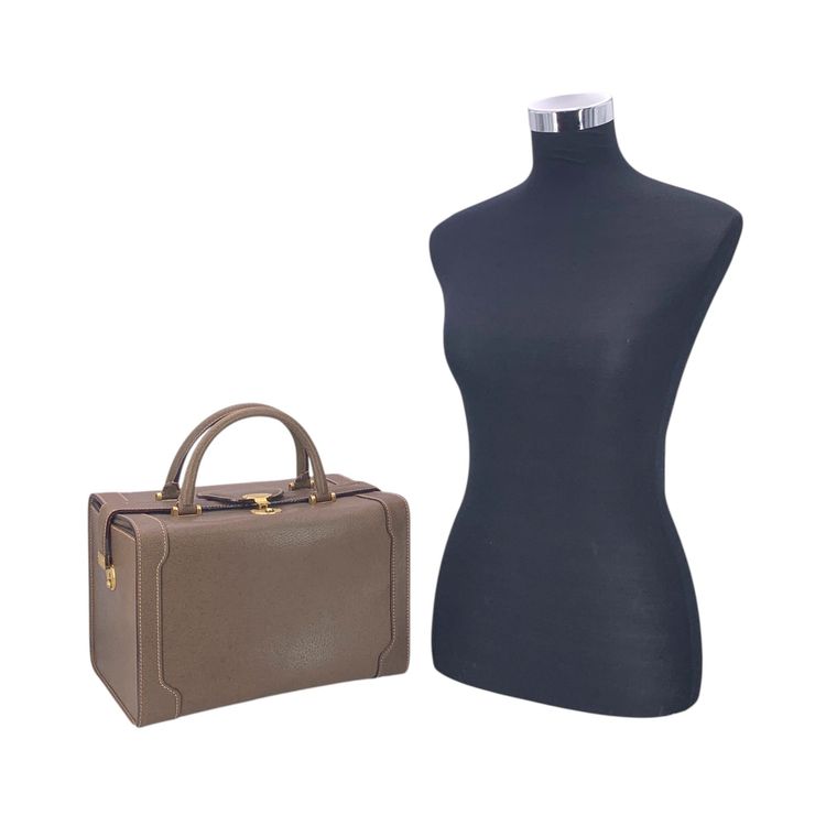 Gucci Borsa da viaggio/vanity vintage in pelle marrone image 7