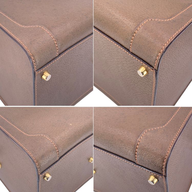 Gucci Borsa da viaggio/vanity vintage in pelle marrone image 6