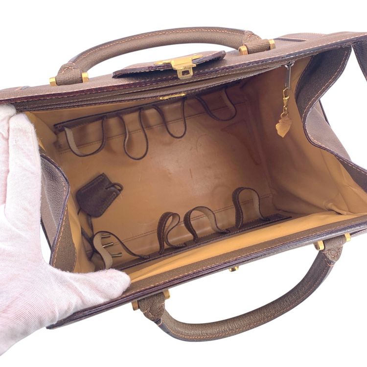 Gucci Borsa da viaggio/vanity vintage in pelle marrone image 4