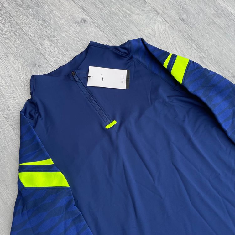 Immagine di Nike Dri Fit Strike Half Zip Track Top and Shorts Set - Blue/Volt 3