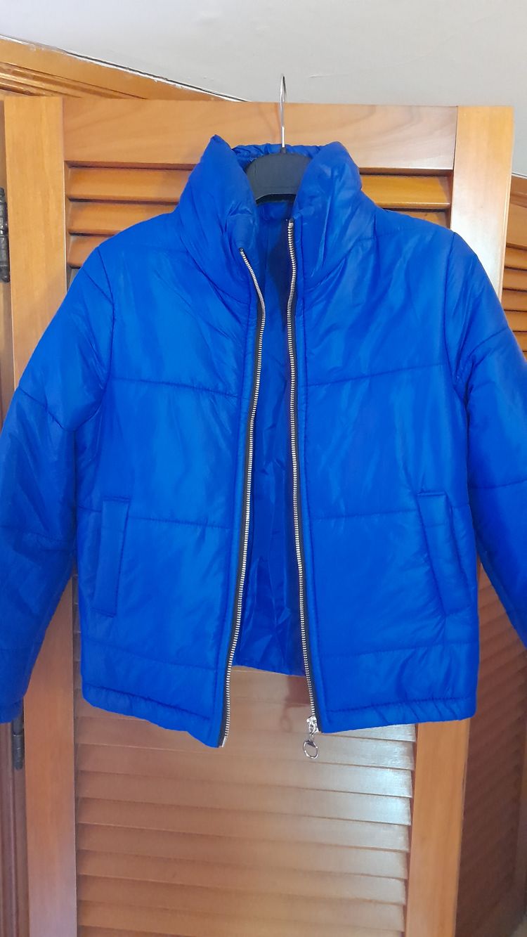 Giacca piumino azzurra da donna corta  image 3