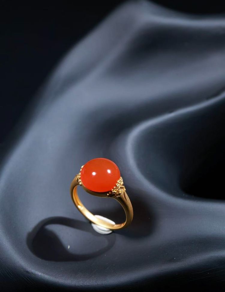 Gold Ring With Red Stone image 1