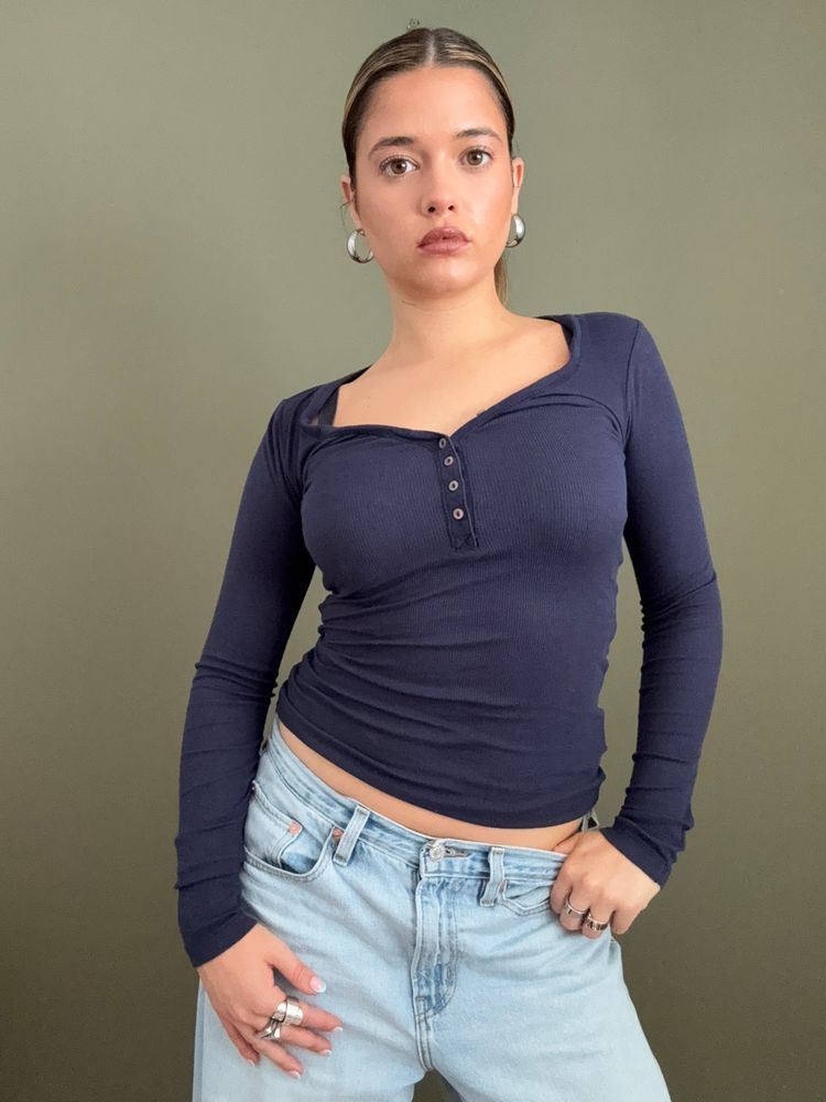 Tommy Hilfiger Fitted Henley Top (XS)