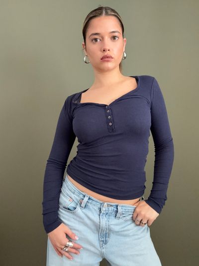 Tommy Hilfiger Fitted Henley Top (XS)
