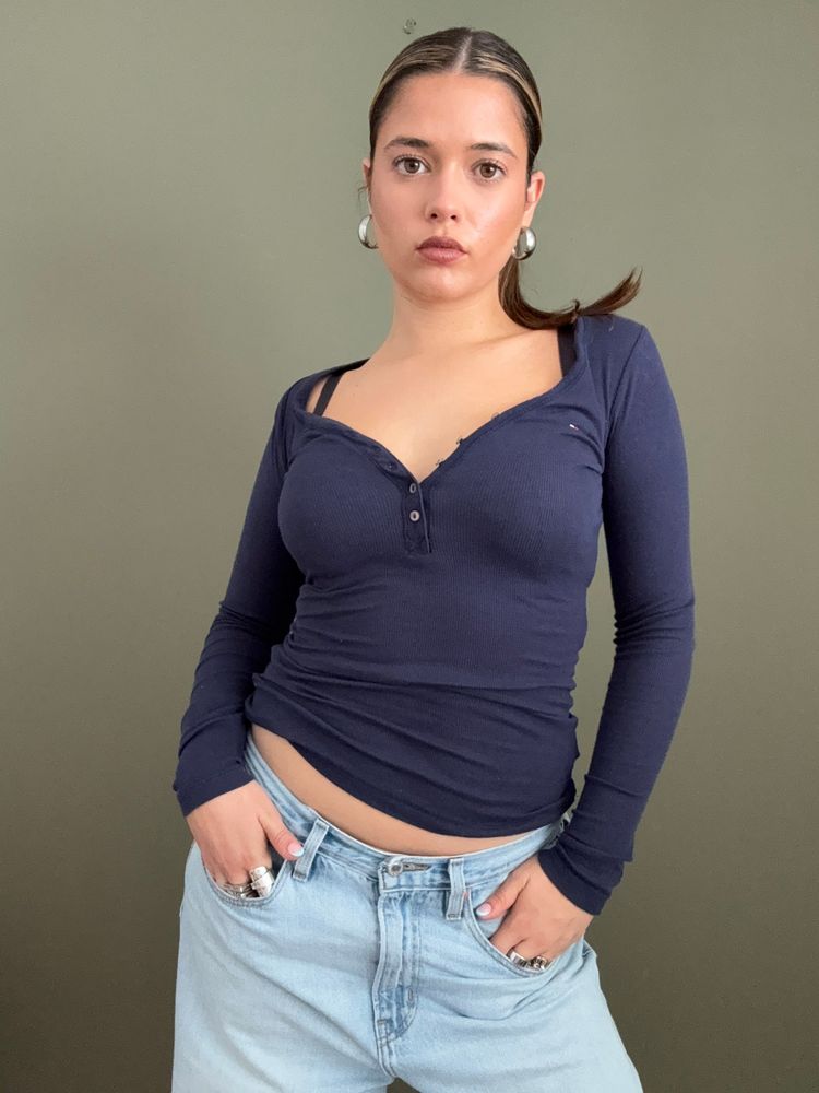 Tommy Hilfiger Fitted Henley Top (XS) 5