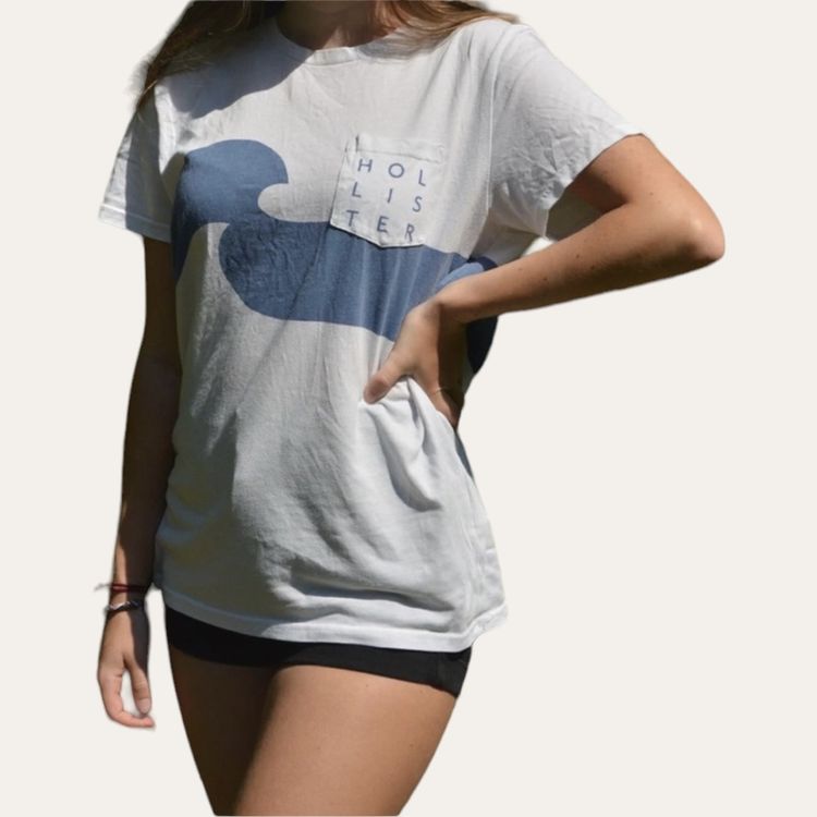 Blue And White Hollister T-Shirt