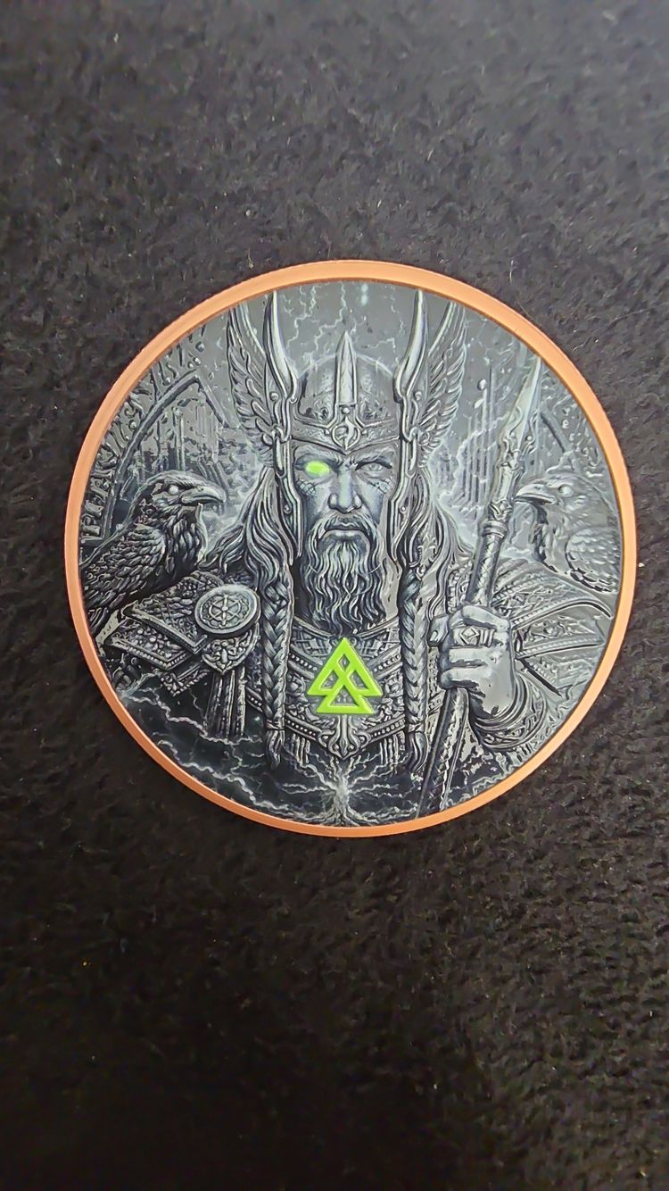  5oz copper 'ODIN red  Norse Mythology Design