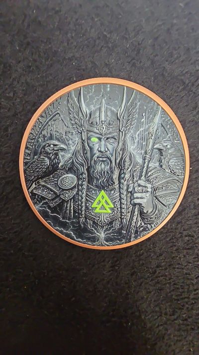 5oz copper 'ODIN red Norse Mythology Design