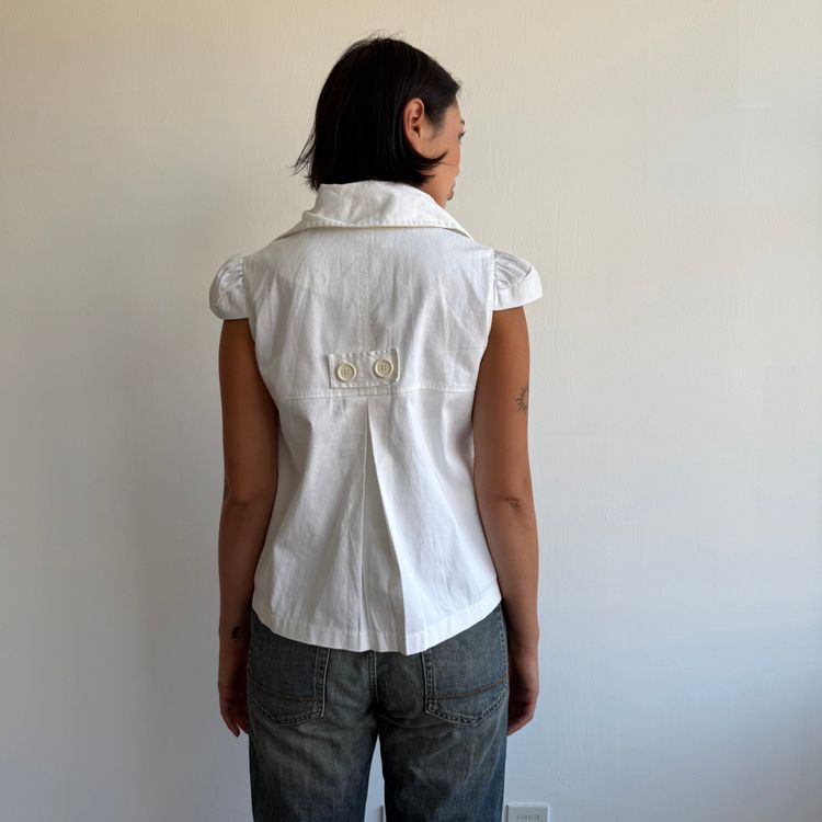White short sleeve peacoat - Size M/L image 8