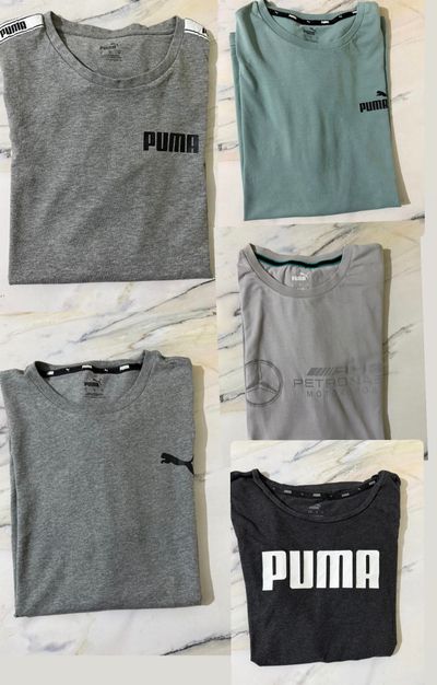 Puma magliette 5 pezzi box total grey