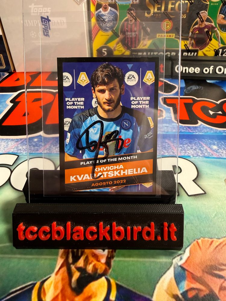 Khvicha Kvaratskhelia Signed Auto Panini Calciatori Player Of The Month Proof