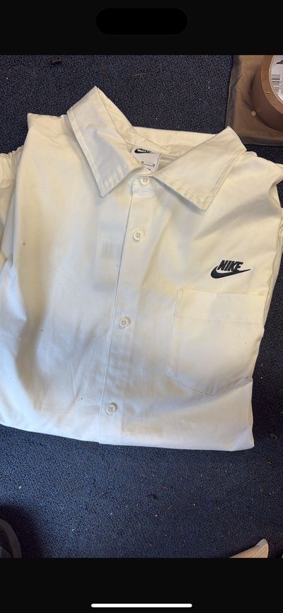 Nike White Button-Up Shirt