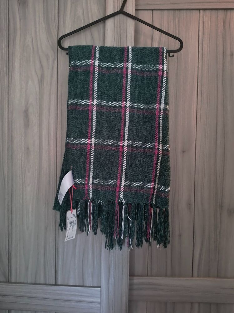 Other Green Plaid Scarf With Fringe product image