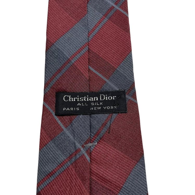 Vintage Christian Dior Check Silk Tie image 4