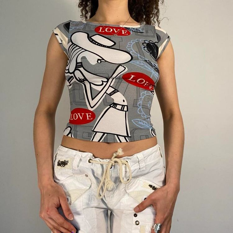 Y2k Graphic Print Crop Top