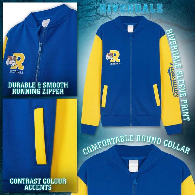 Riverdale girls Blue And Yellow Zip-Up Jacket