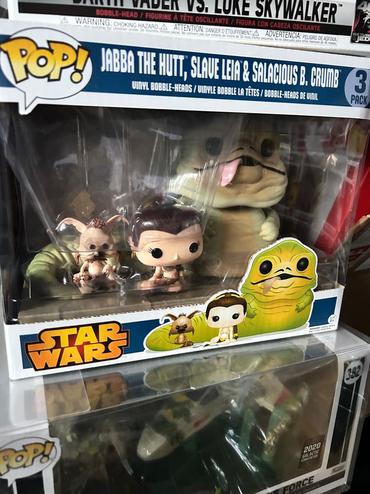 Funko Pop Star Wars Jabba The Hutt, Slave Leia & Salacious B. Crumb 3-Pack