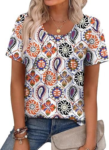 Women'S Patterned Short Sleeve Top 3