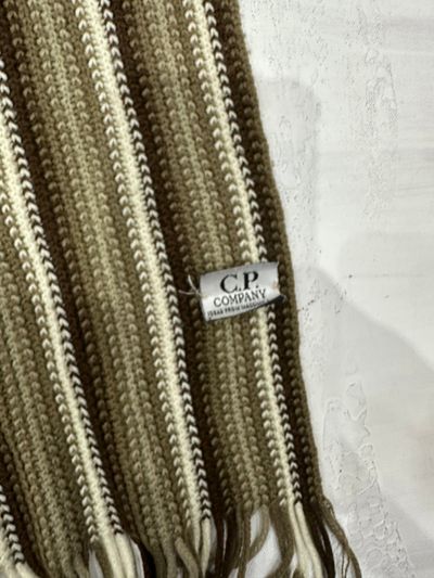 BEST PICKS | brown and white striped knit tassel scarf 5