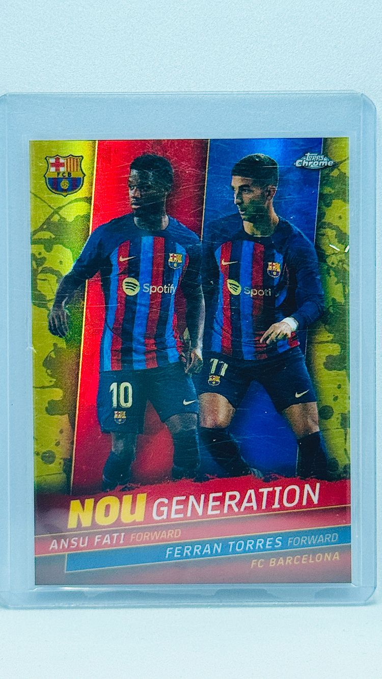 /50 - Ansu Fati & Ferrán Torres -  Barcelona - Nou Generation - Gold refractor - Topps Chrome FCB 2022-23 image 1