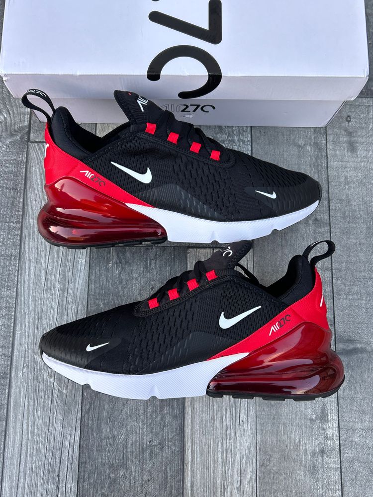 Nike Air Max 270 Trainers - ‘Black White University Red’ - Size UK 9.5