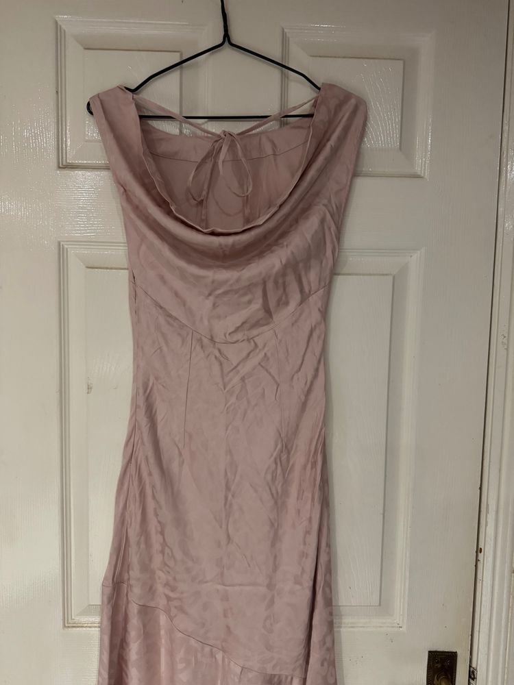 Pink Satin cheetah print Dress omnes