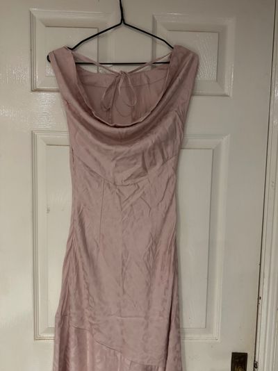 Pink Satin cheetah print Dress omnes