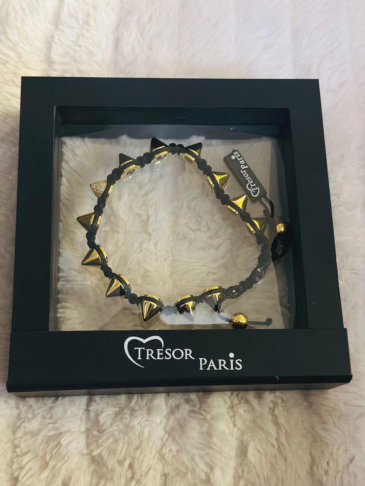 Tresor Paris Gold And Black Spike Bracelet