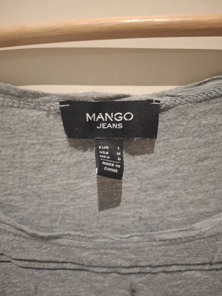 Mango Jeans Grey Graphic T-Shirt 3