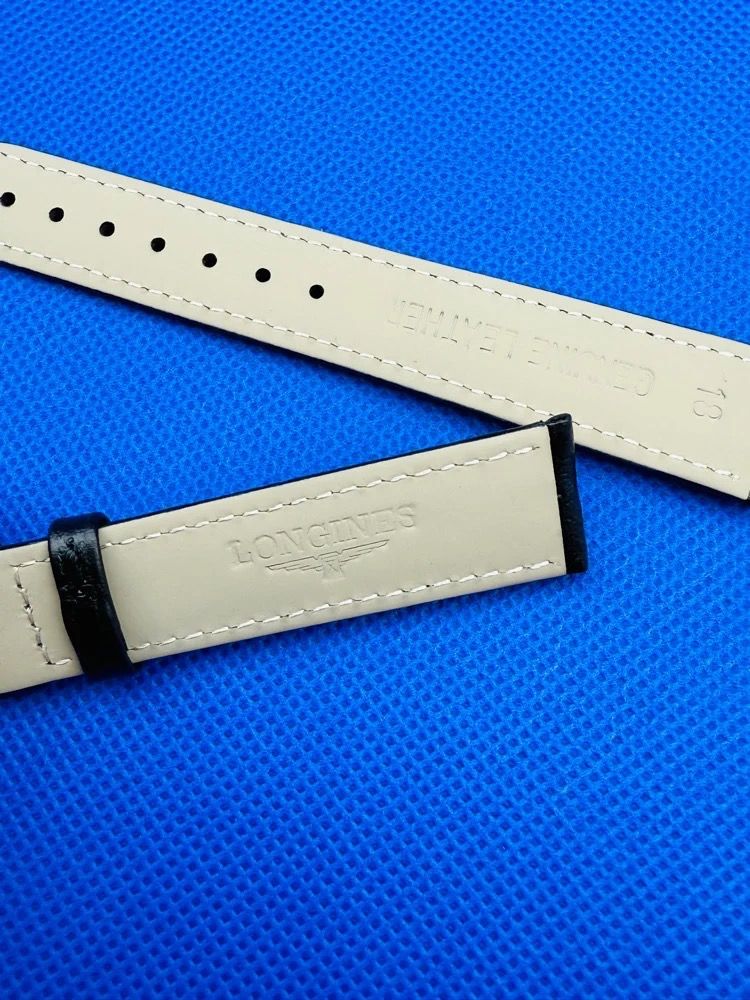 18mm Longines Black Leather Watch Strap 2