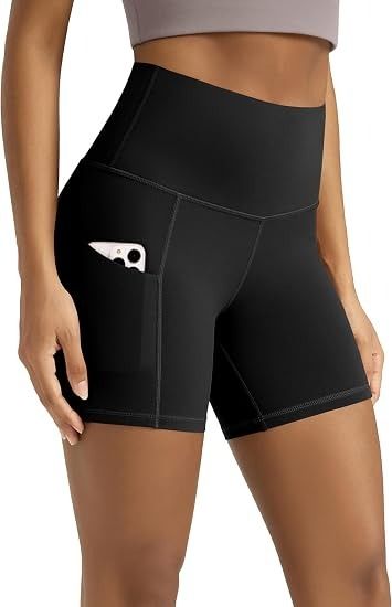Immagine di Black High-Waisted Athletic Shorts With Side Pocket 3