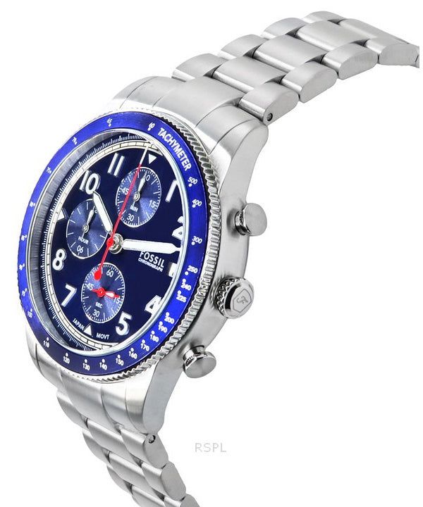 Immagine di Fossil Sport Tourer Chronograph Stainless Steel Blue Dial Quartz FS6047 Men's Watch 4