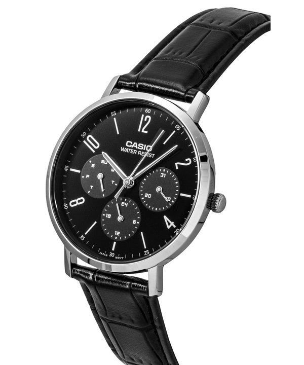 Casio Analog Leather Strap Black Dial Quartz MTP-VT06L-1B Men's Watch imagen 2