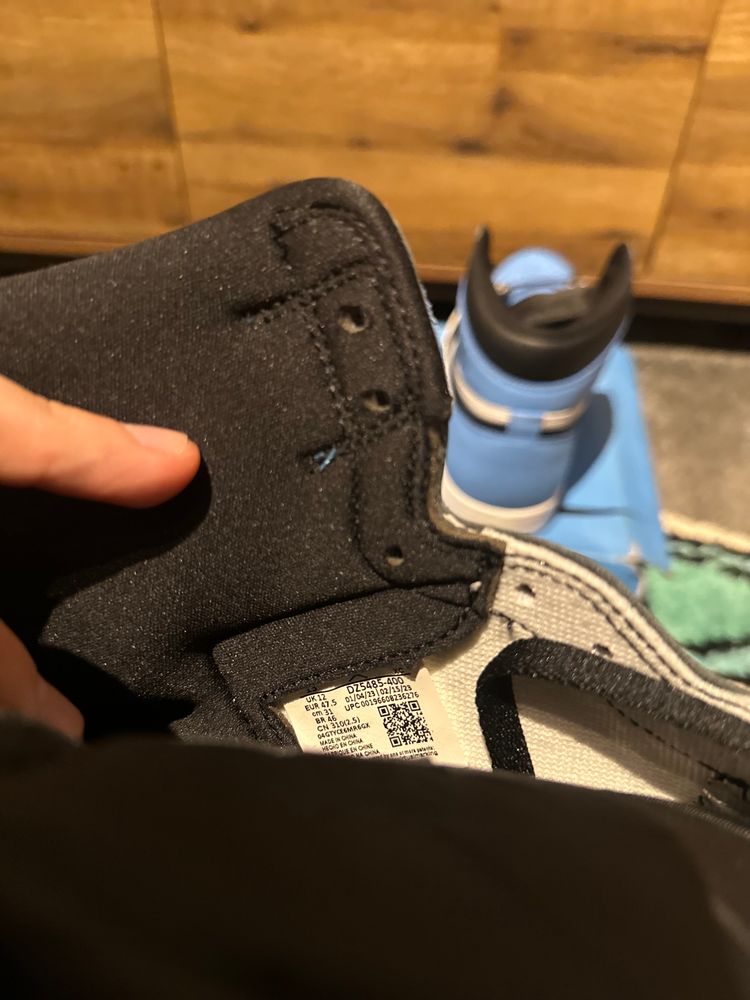 Jordan 1 Retro High “UNC Toe ” U.K. 12 image 6