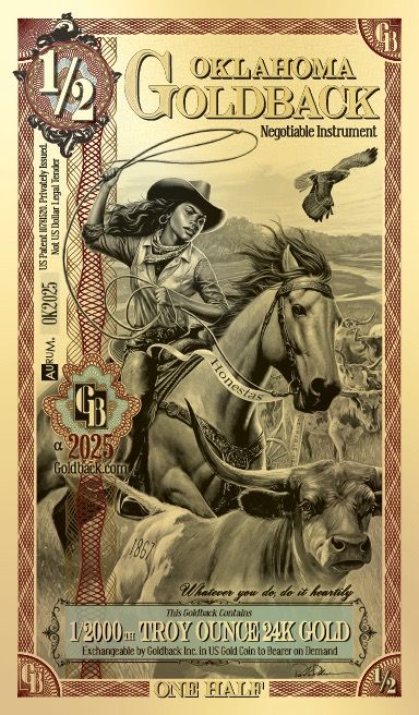 Unknown 1/2 (Half) Oklahoma Goldback product image
