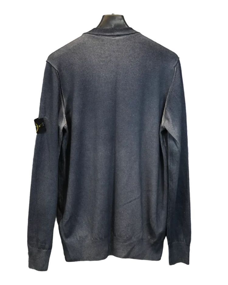 Stone Island Airbrushed And Laser Print Knit Navy Blue 4