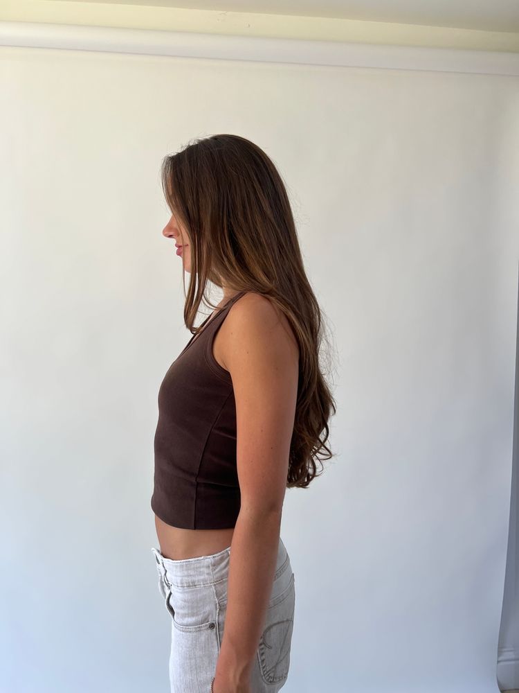back to school drop | small brown old label zara cami top 4