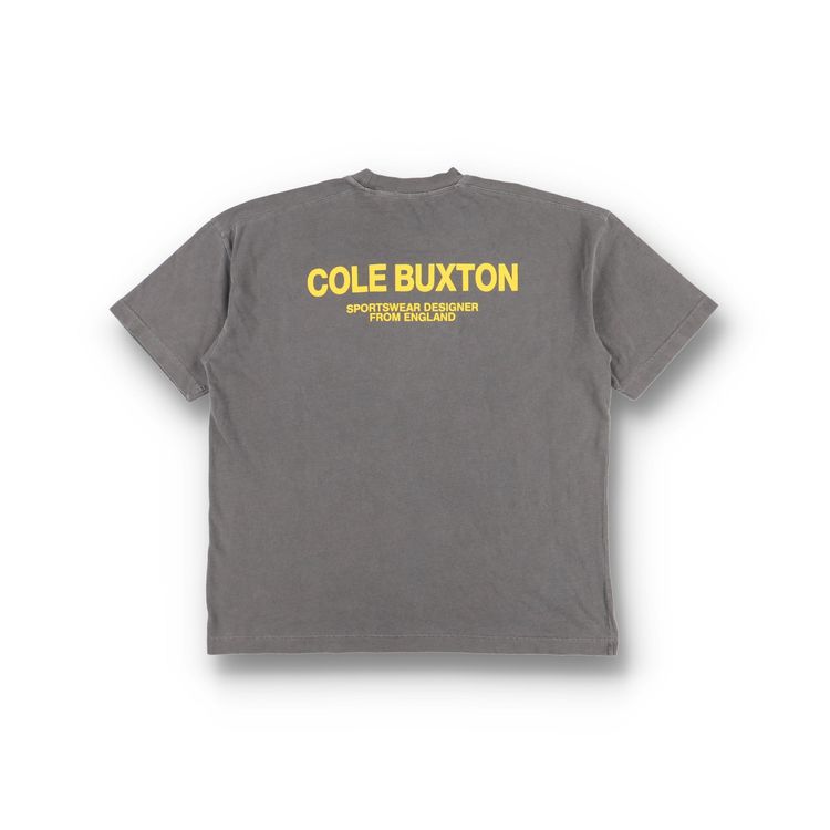 Cole Buxton Grey and Yellow Sportswear Logo Oversized T-Shirt