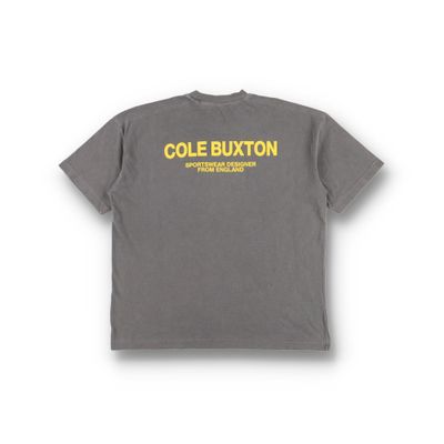 Cole Buxton Grey and Yellow Sportswear Logo Oversized T-Shirt