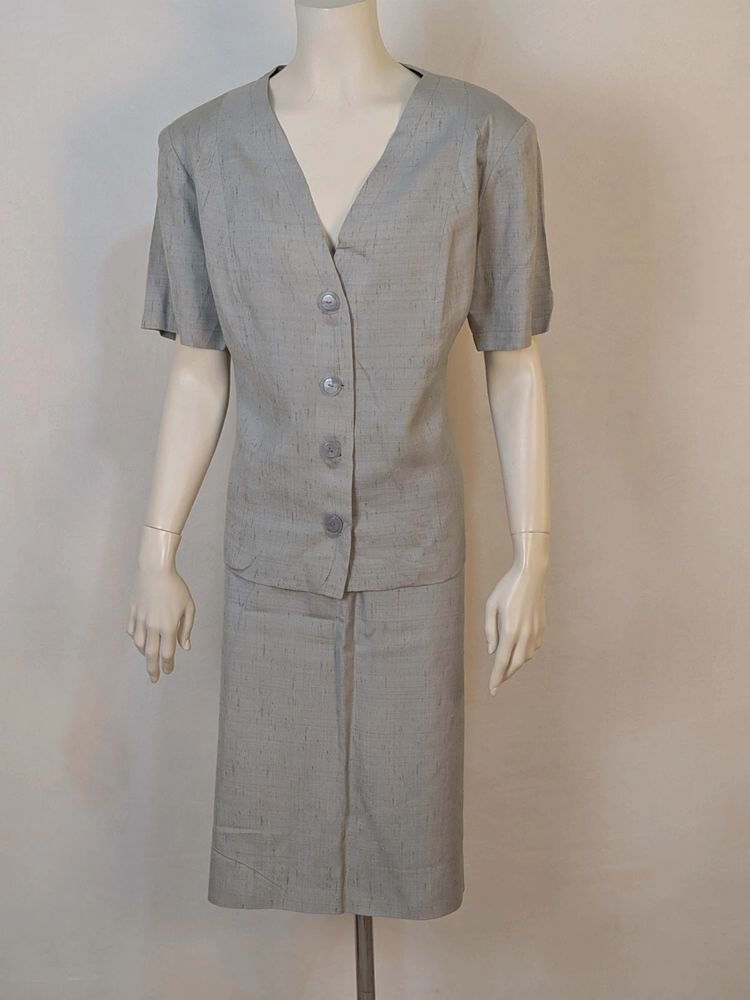 Completo vintage grigio chiaro effetto seta image 1